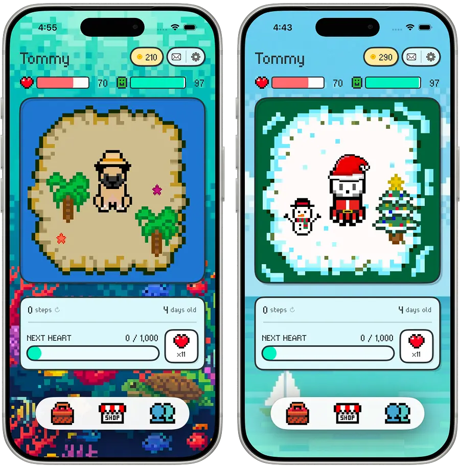 Huggs virtual pet app screenshot